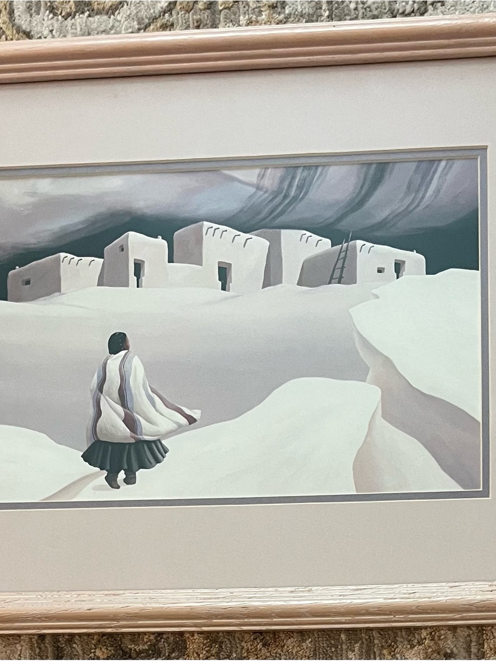 Deborah Hiatt- Framed Southwestern Village Art Print in Soft Neutrals
